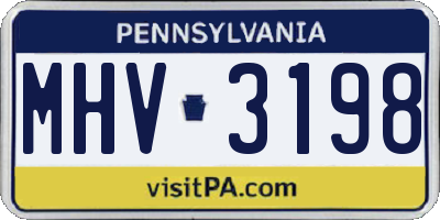 PA license plate MHV3198
