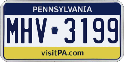 PA license plate MHV3199