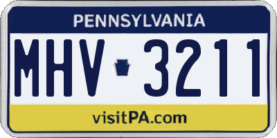 PA license plate MHV3211