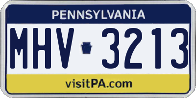 PA license plate MHV3213