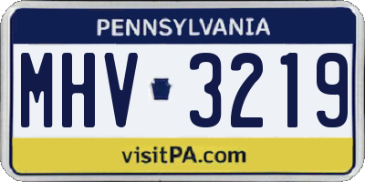 PA license plate MHV3219