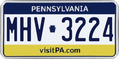 PA license plate MHV3224