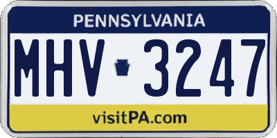 PA license plate MHV3247