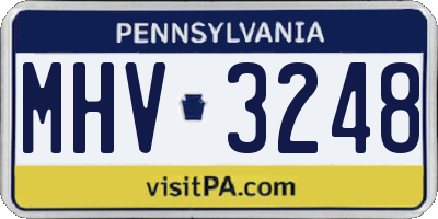 PA license plate MHV3248