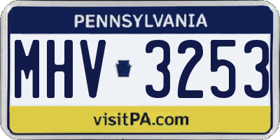 PA license plate MHV3253
