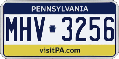 PA license plate MHV3256