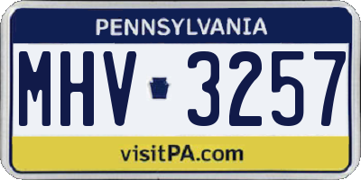 PA license plate MHV3257