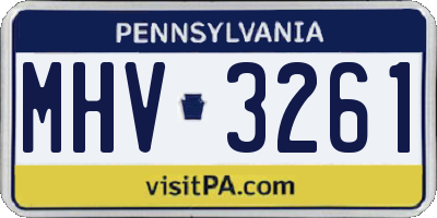 PA license plate MHV3261