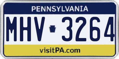 PA license plate MHV3264