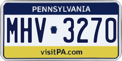 PA license plate MHV3270