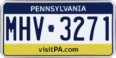 PA license plate MHV3271