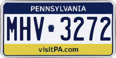PA license plate MHV3272