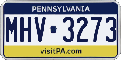 PA license plate MHV3273