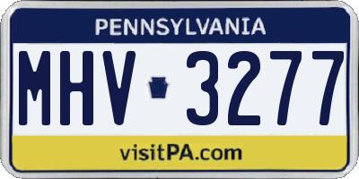 PA license plate MHV3277