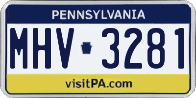 PA license plate MHV3281