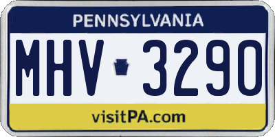 PA license plate MHV3290