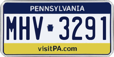 PA license plate MHV3291