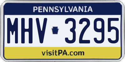 PA license plate MHV3295
