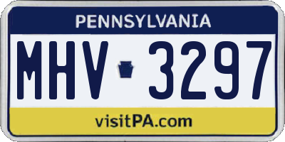 PA license plate MHV3297