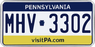 PA license plate MHV3302