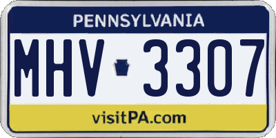 PA license plate MHV3307