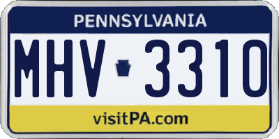 PA license plate MHV3310