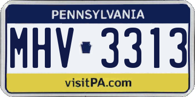 PA license plate MHV3313