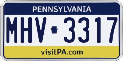 PA license plate MHV3317