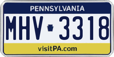 PA license plate MHV3318