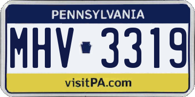 PA license plate MHV3319