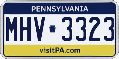 PA license plate MHV3323