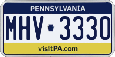 PA license plate MHV3330