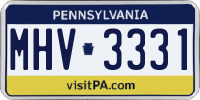 PA license plate MHV3331