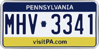 PA license plate MHV3341