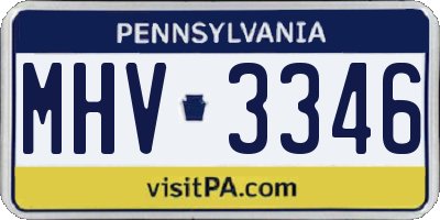 PA license plate MHV3346