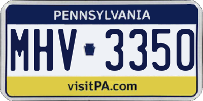 PA license plate MHV3350