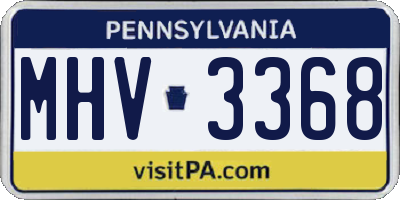 PA license plate MHV3368