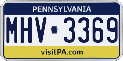 PA license plate MHV3369