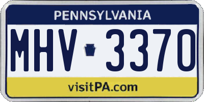 PA license plate MHV3370