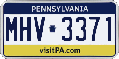 PA license plate MHV3371