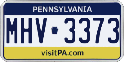 PA license plate MHV3373