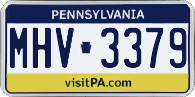 PA license plate MHV3379
