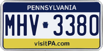 PA license plate MHV3380
