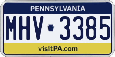 PA license plate MHV3385
