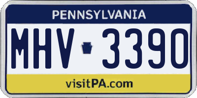 PA license plate MHV3390