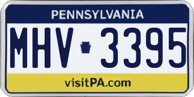 PA license plate MHV3395