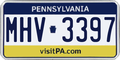 PA license plate MHV3397