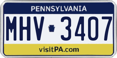 PA license plate MHV3407
