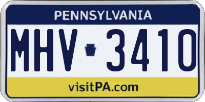 PA license plate MHV3410
