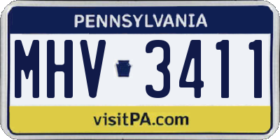 PA license plate MHV3411